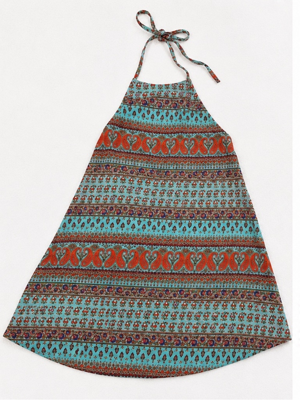 Show Me Your Mumu Boho Halter Mini Dress Paisley Festival Size M